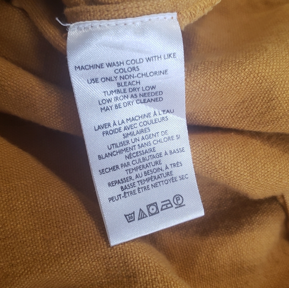 Anthropologie Pilcro Summer Linen Cotton Mini Dress Gold Yellow Size XS - Picture 6 of 11